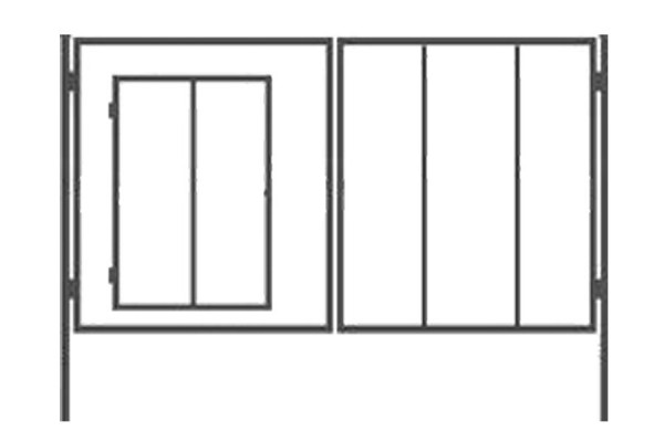 Металлические листовые ворота (3x2м) + дверь